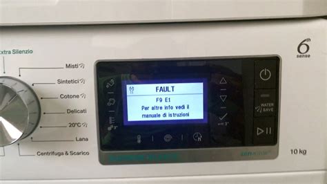 errore f9 e1 lavatrice hotpoint ariston
